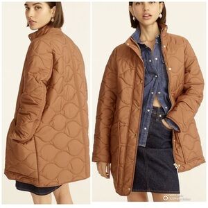 J.Crew Quilted Signature Cocoon Puffer Jacket W/Primaloft High Neck Size XSmall